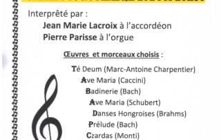 Concert Musique classique, accordéon et orgue à St Jean le Centenier