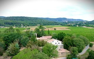 Vue aérienne de la Ferme des Abeilles - Les Ruchers de l'Ibie