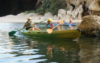 Family canoeing in the evening - from 3 years old with Kayacorde